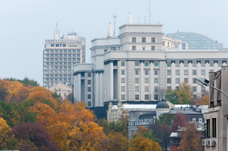 Hotel Kiev in the background