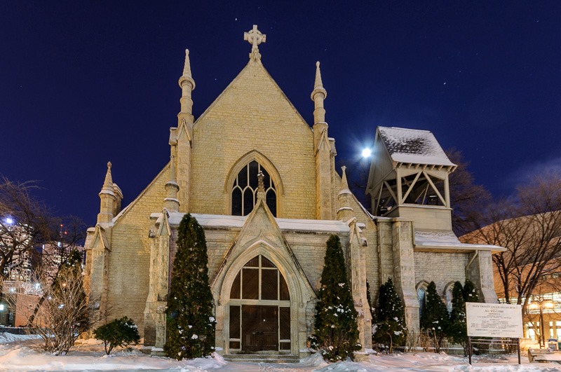 Moon struck church, downtown Winnipeg