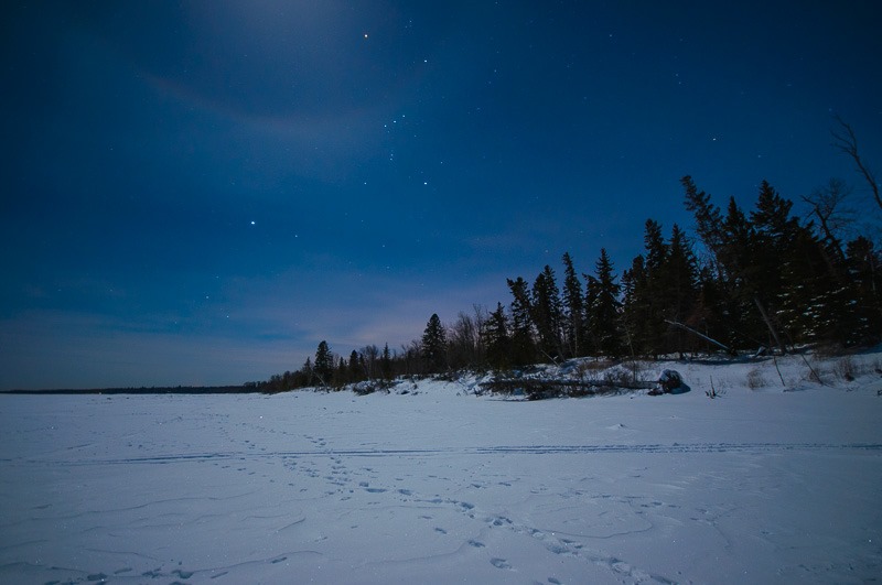 Lake Winnipeg, just outside the grasp of the full moon