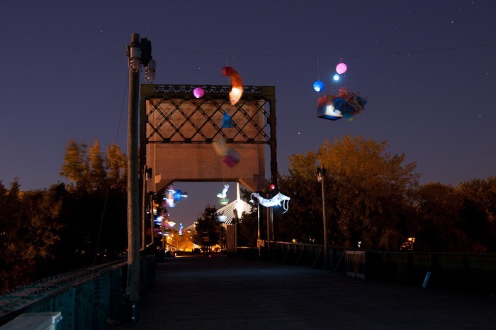 The Footbridge, decorated with lanterns