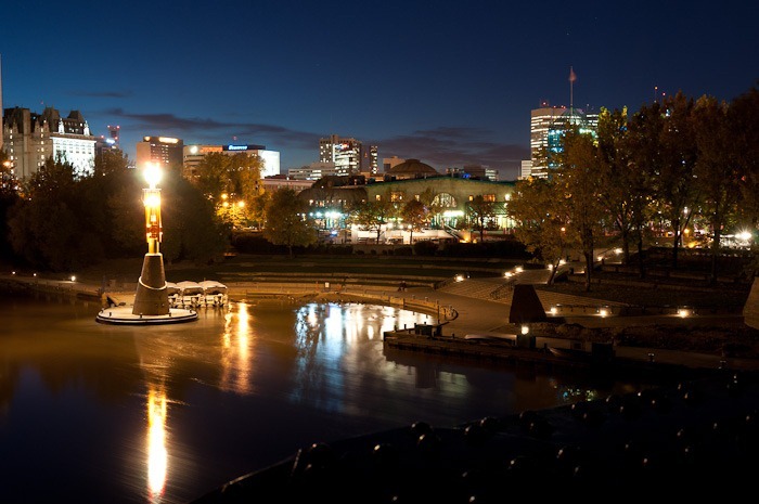 The Forks, by night
