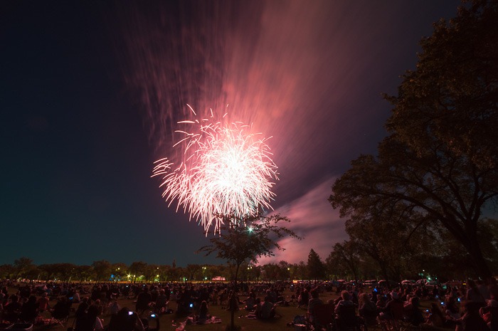 Fireworks in the Assiniboine Park