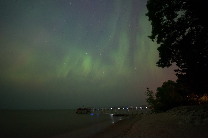 Lightshow over a private pier