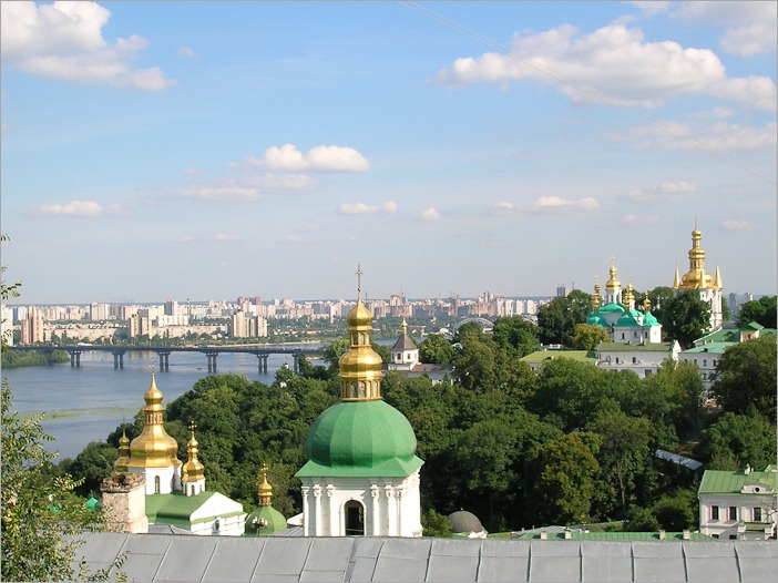 View over Kiev from the top of the monastery