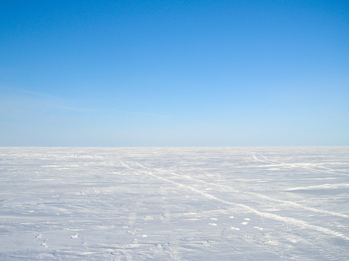 Ice fishing on Lake Manitoba