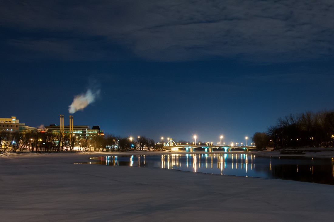 The Forks, wrapped in cold