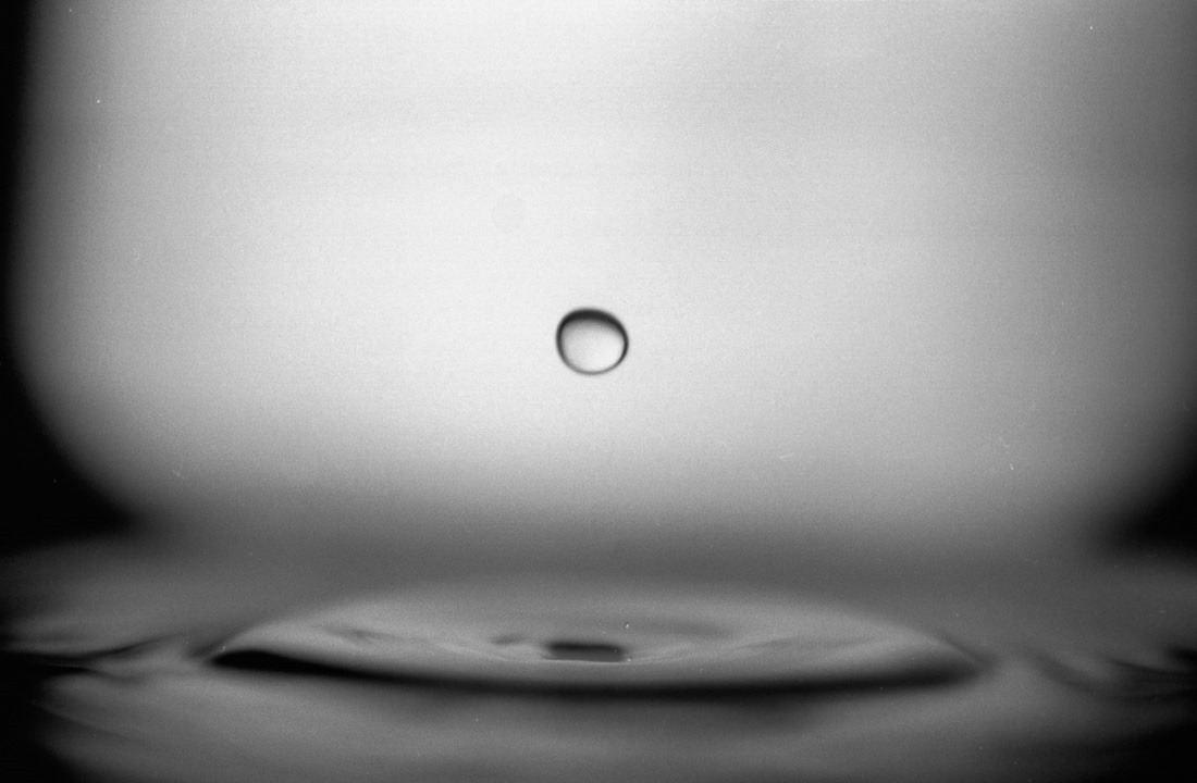 Water drop on film