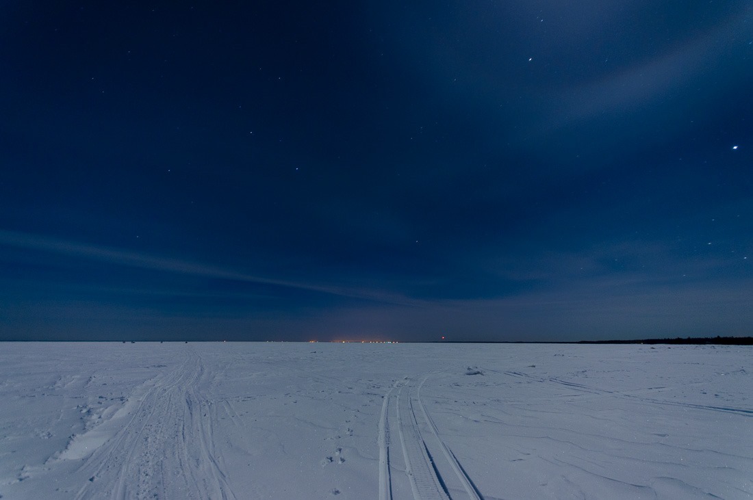 Lake Winnipeg at night