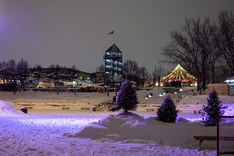 Purple Snow at The Forks