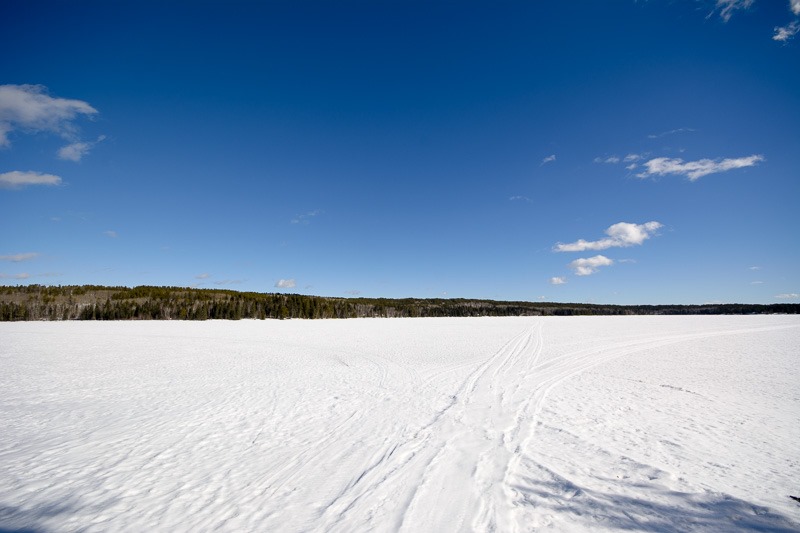 Endless blue sky over frozen lakes, that’s Manitoba