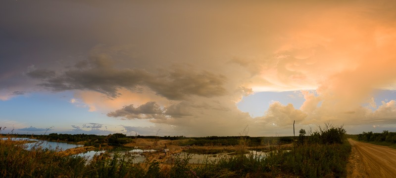 Storm over a quarry near Winnipeg, a few minutes later lightning was telling me to get out of there.