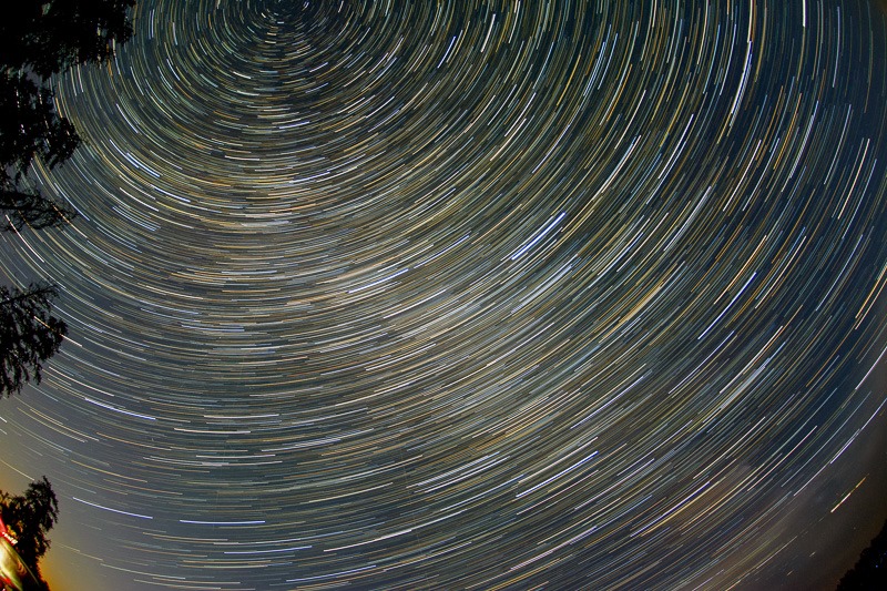 Star trails in the night