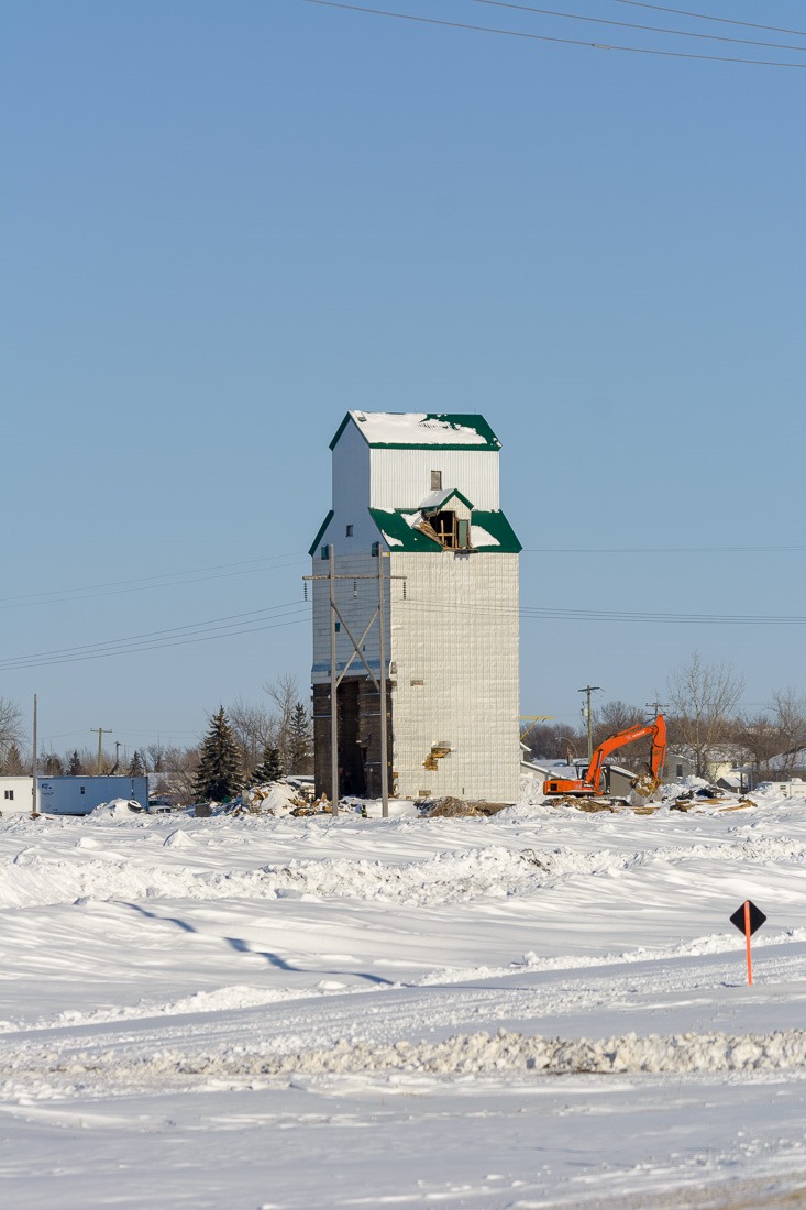 Sanford grain elevator coming down