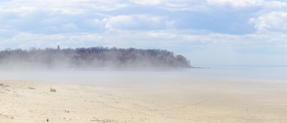 When cold air meets warm water... Grand Beach, MB