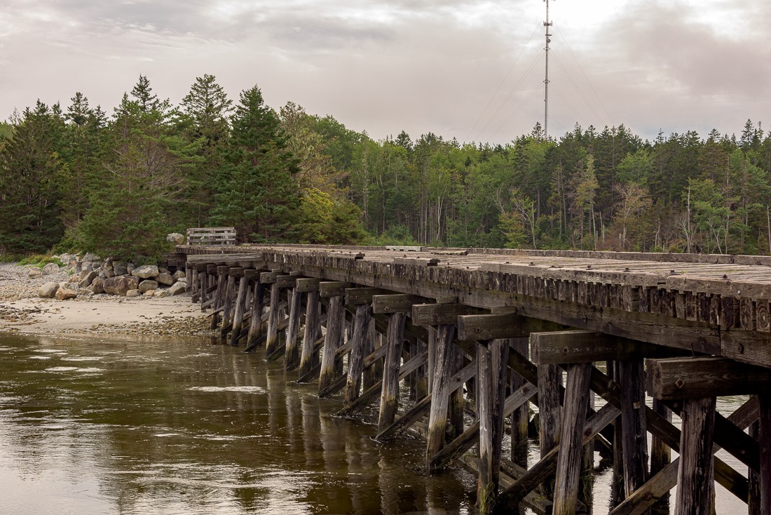 Closed off trestle bridge