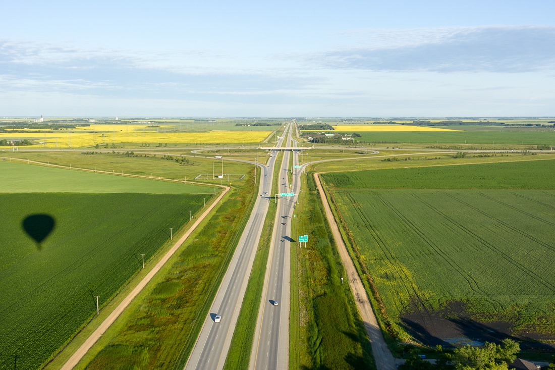 Balloon flight over Winnipeg