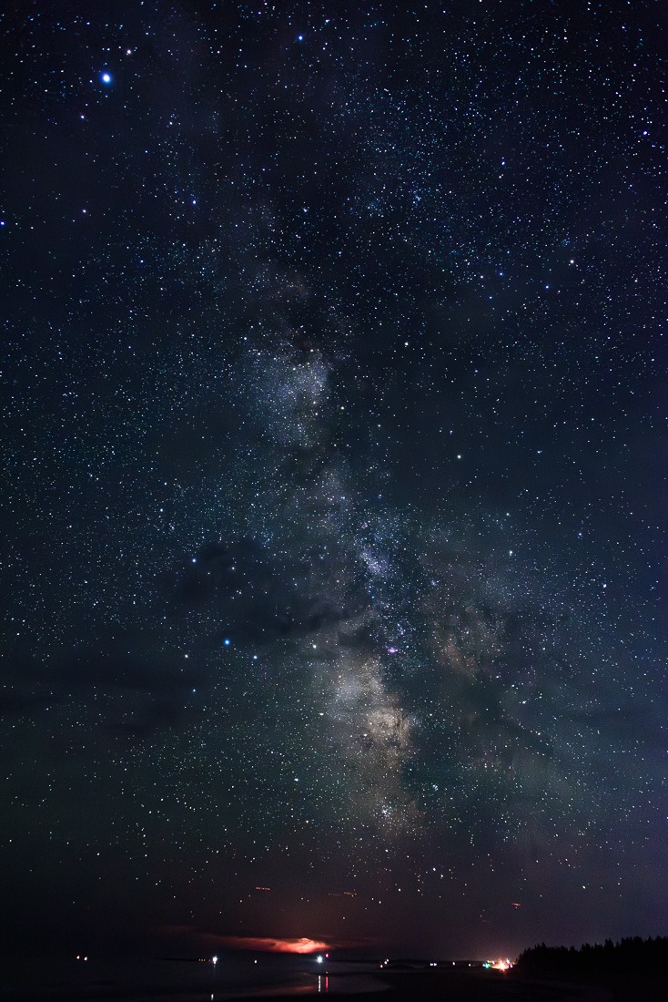 Milky Way and lightning