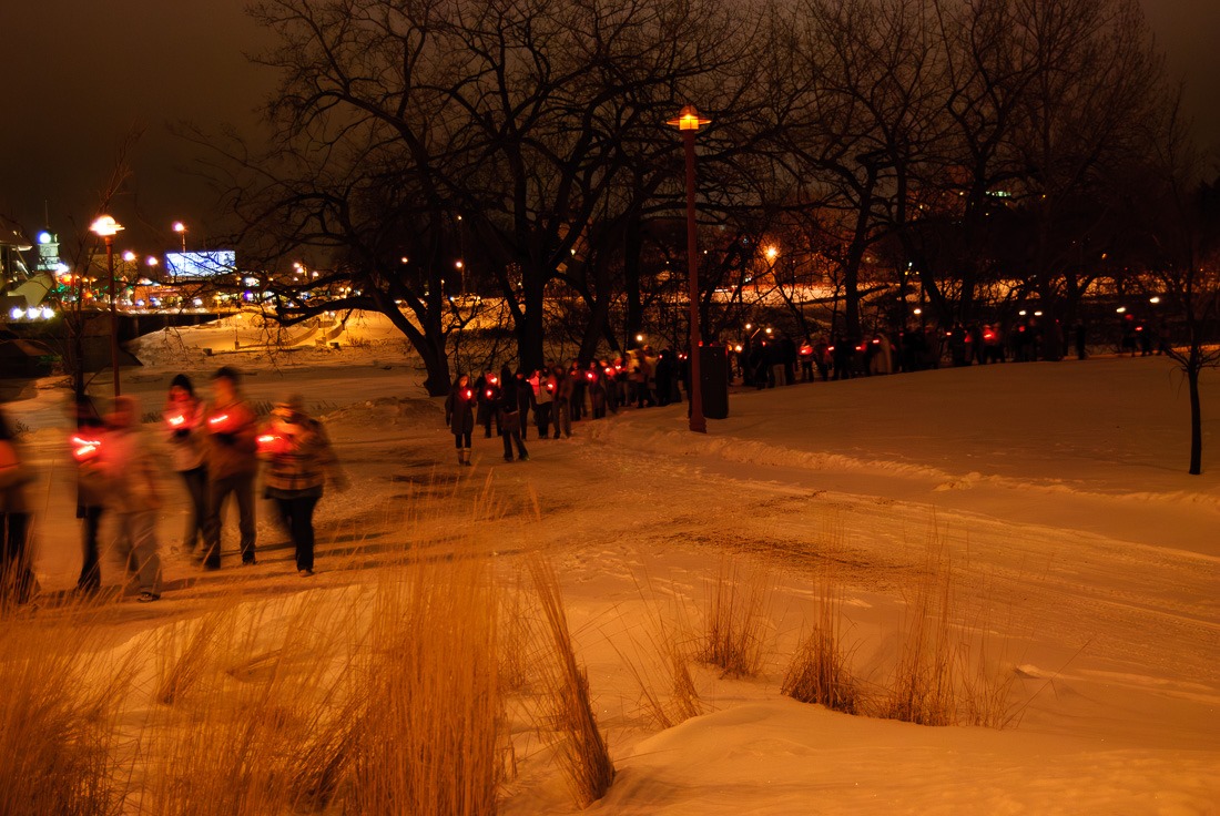 Candle walk at the Festival du Voyageur, Winnipeg – Nikon D40X – 1600ISO