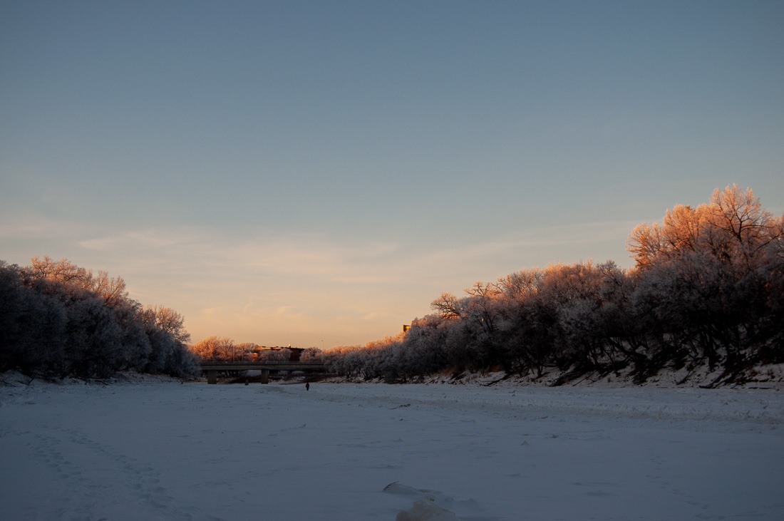 Sunset over the Assiniboine river