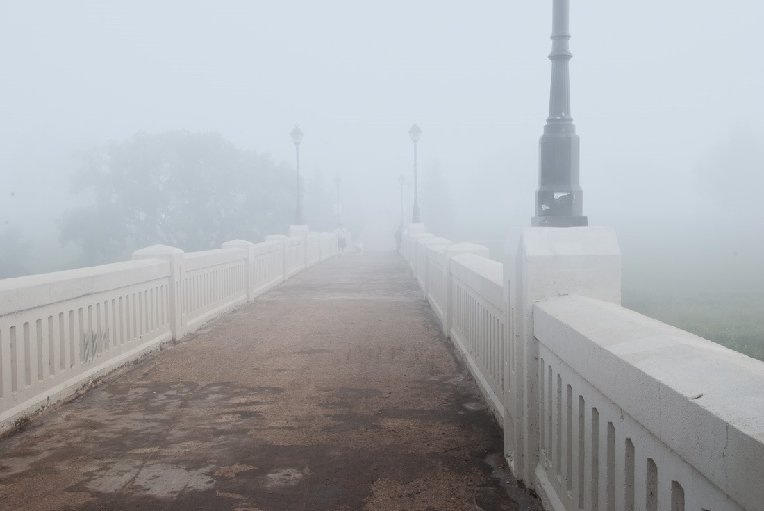 Assiniboine Park bridge, just going into the fog