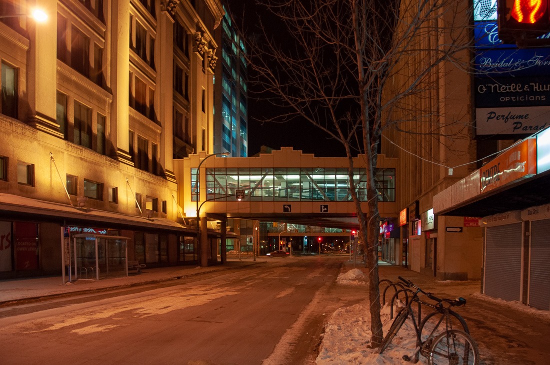 Empty downtown Winnipeg