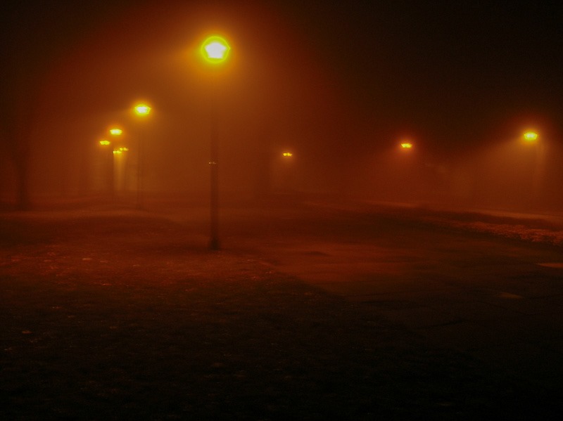 Foggy night, Konotop, Ukraine